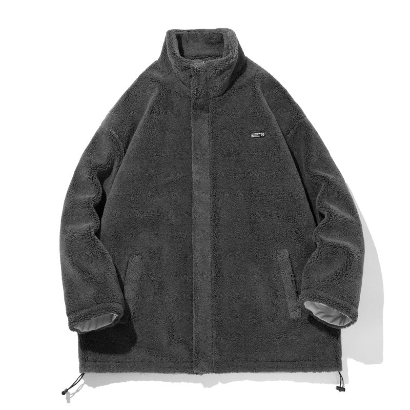 Mens Reversible Lambswool Coat With A Literary And Artistic Vibe