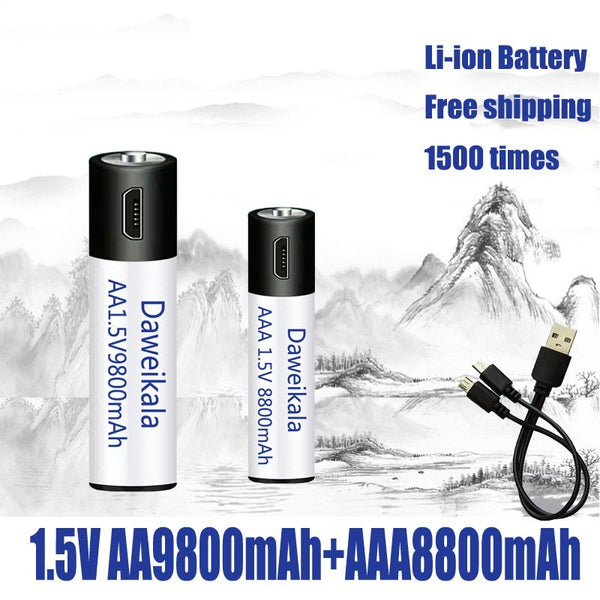 New 15V AA AAA USB Rechargeable Battery