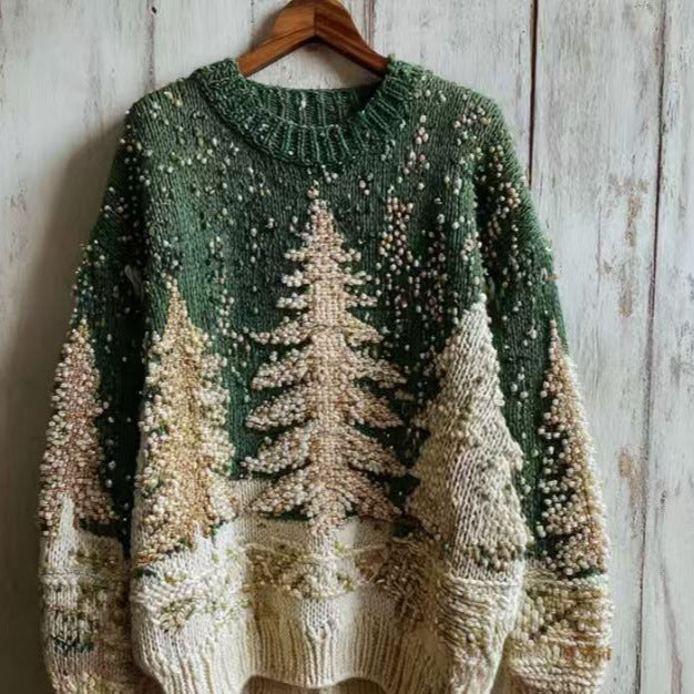 Mens Crew-Neck Sweatshirt With 3D Digital Print On Coarse Needle Fabric