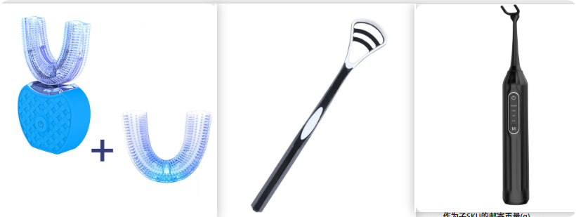 360 Degrees Intelligent Automatic Electric  Toothbrush Waterproof U Type Tooth Brush Whitening Blue Light USB Charging