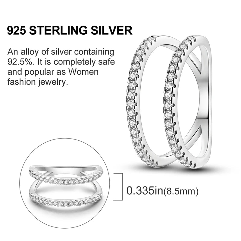 2024 925 Sterling Silver Plain Silver Ring Finger Infinite Symbol Rings Beaded For Women Original Luxury Fine Jewelry Gift Party