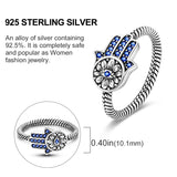 2024 925 Sterling Silver Blue Evil Eyes Ring Original Design Zircon Finger Rings For Women High Quality Wedding Jewelry Gift