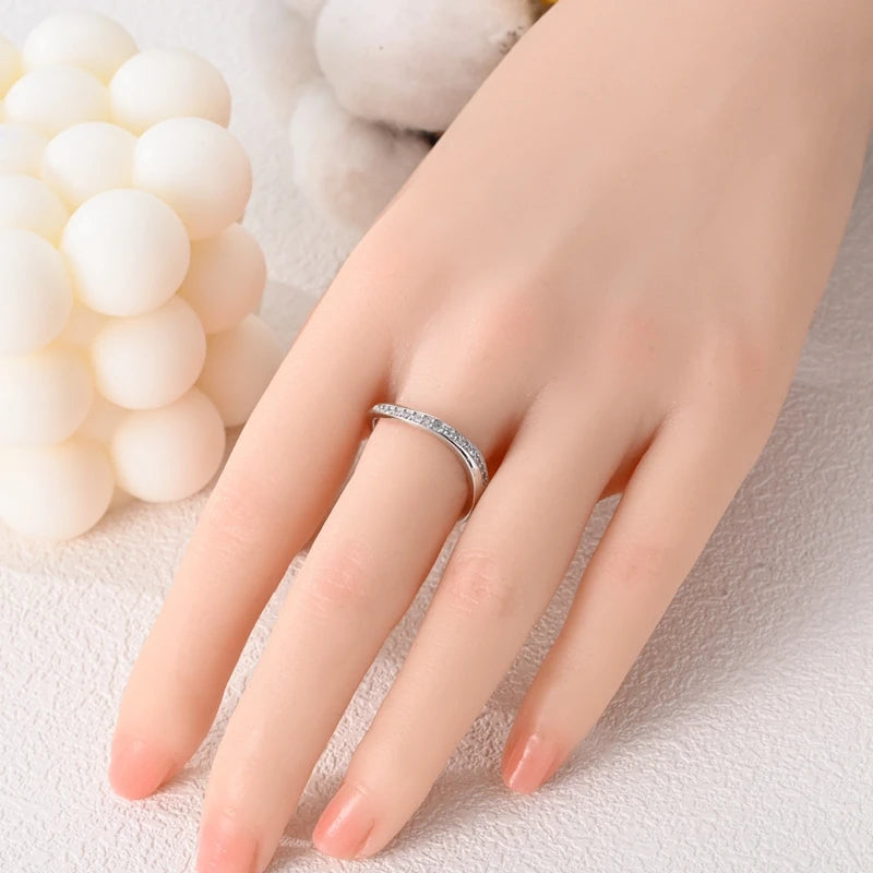 2024 925 Sterling Silver Plain Silver Ring Finger Infinite Symbol Rings Beaded For Women Original Luxury Fine Jewelry Gift Party