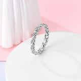 2024 925 Sterling Silver Plain Silver Ring Finger Infinite Symbol Rings Beaded For Women Original Luxury Fine Jewelry Gift Party