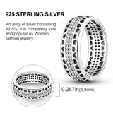 2024 925 Sterling Silver Plain Silver Ring Finger Infinite Symbol Rings Beaded For Women Original Luxury Fine Jewelry Gift Party