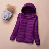 Down Jacket Women's Short Autumn Winter New Parkas Stand-UP Collar Hooded Warm Cotton Padded Coat Large Size Outcoat Ladies Tops