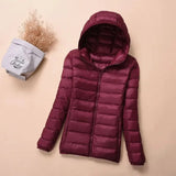 Down Jacket Women's Short Autumn Winter New Parkas Stand-UP Collar Hooded Warm Cotton Padded Coat Large Size Outcoat Ladies Tops