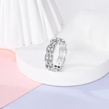 2024 925 Sterling Silver Plain Silver Ring Finger Infinite Symbol Rings Beaded For Women Original Luxury Fine Jewelry Gift Party