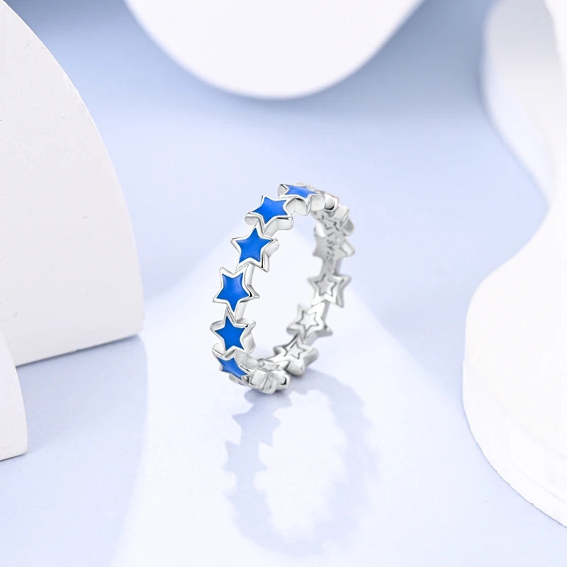 2024 925 Sterling Silver Blue Evil Eyes Ring Original Design Zircon Finger Rings For Women High Quality Wedding Jewelry Gift