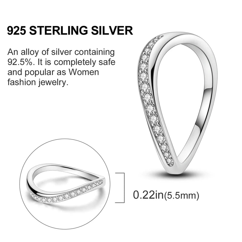 2024 925 Sterling Silver Plain Silver Ring Finger Infinite Symbol Rings Beaded For Women Original Luxury Fine Jewelry Gift Party