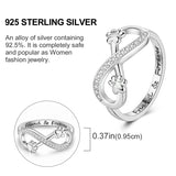 2024 925 Sterling Silver Plain Silver Ring Finger Infinite Symbol Rings Beaded For Women Original Luxury Fine Jewelry Gift Party