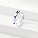 2024 925 Sterling Silver Blue Evil Eyes Ring Original Design Zircon Finger Rings For Women High Quality Wedding Jewelry Gift