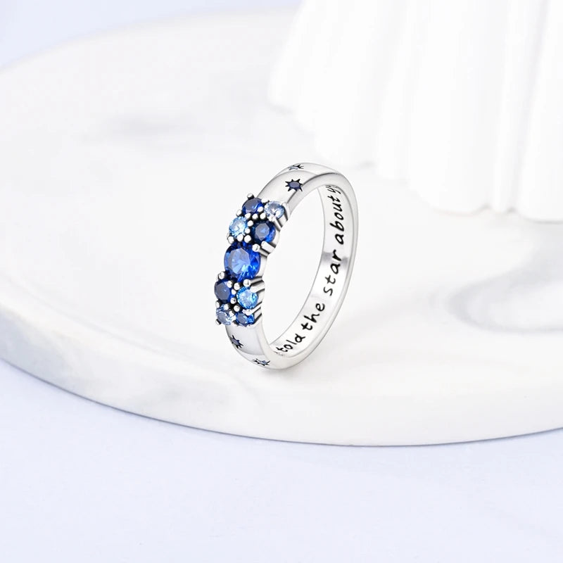 2024 925 Sterling Silver Blue Evil Eyes Ring Original Design Zircon Finger Rings For Women High Quality Wedding Jewelry Gift