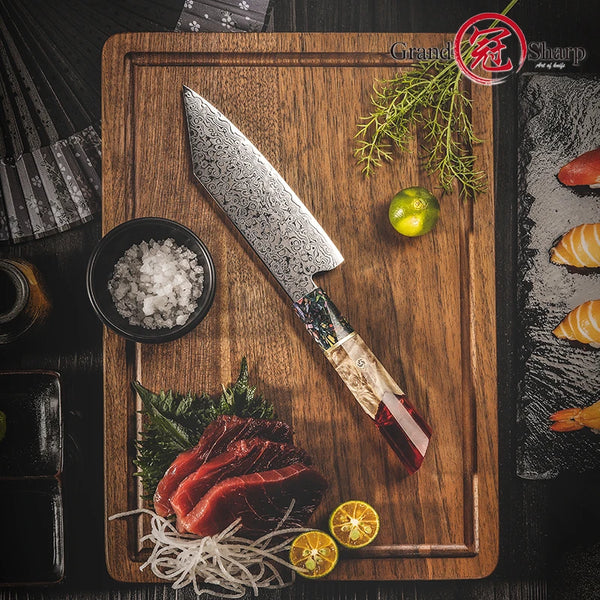 Damascus Knife 5.5 inch Kiritsuke Kitchen Chef Japanese Knife AUS-10 High Carbon Stainless Steel Knives Cooking Tools Grandsharp