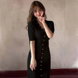 Women's Knit Sweater Dress Knitted One-piece Dresses For Women Autumn Winter 2024 Korean Fashion High Quality Loose Midi Long