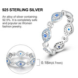 2024 925 Sterling Silver Blue Evil Eyes Ring Original Design Zircon Finger Rings For Women High Quality Wedding Jewelry Gift