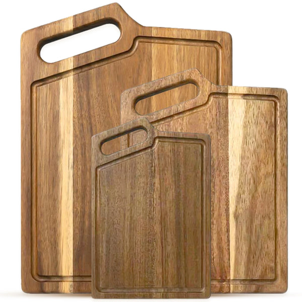 Leeseph Large Acacia Wood Cutting Board for Kitchen,Chopping Board with Juice Groove & Handle Hole for Meat Vegetables Cheese