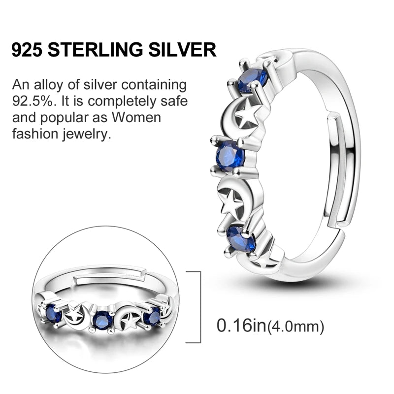 2024 925 Sterling Silver Blue Evil Eyes Ring Original Design Zircon Finger Rings For Women High Quality Wedding Jewelry Gift