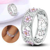 New 925 Sterling Silver Rings Stackable Infinite Heart Daisy Flower for Women Original Silver 925 Wedding Ring Jewelry Gift