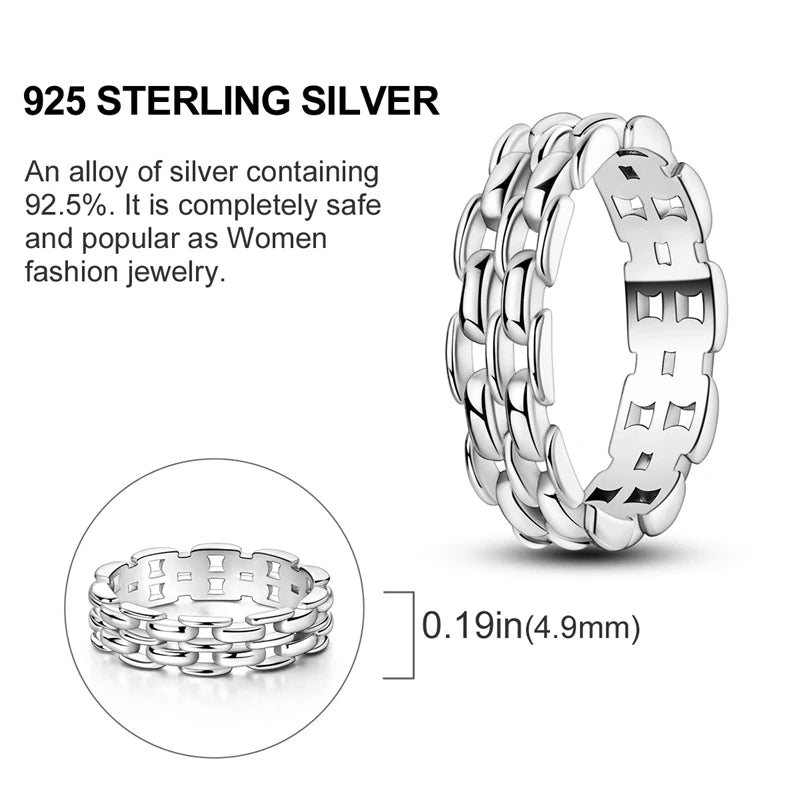 2024 925 Sterling Silver Plain Silver Ring Finger Infinite Symbol Rings Beaded For Women Original Luxury Fine Jewelry Gift Party