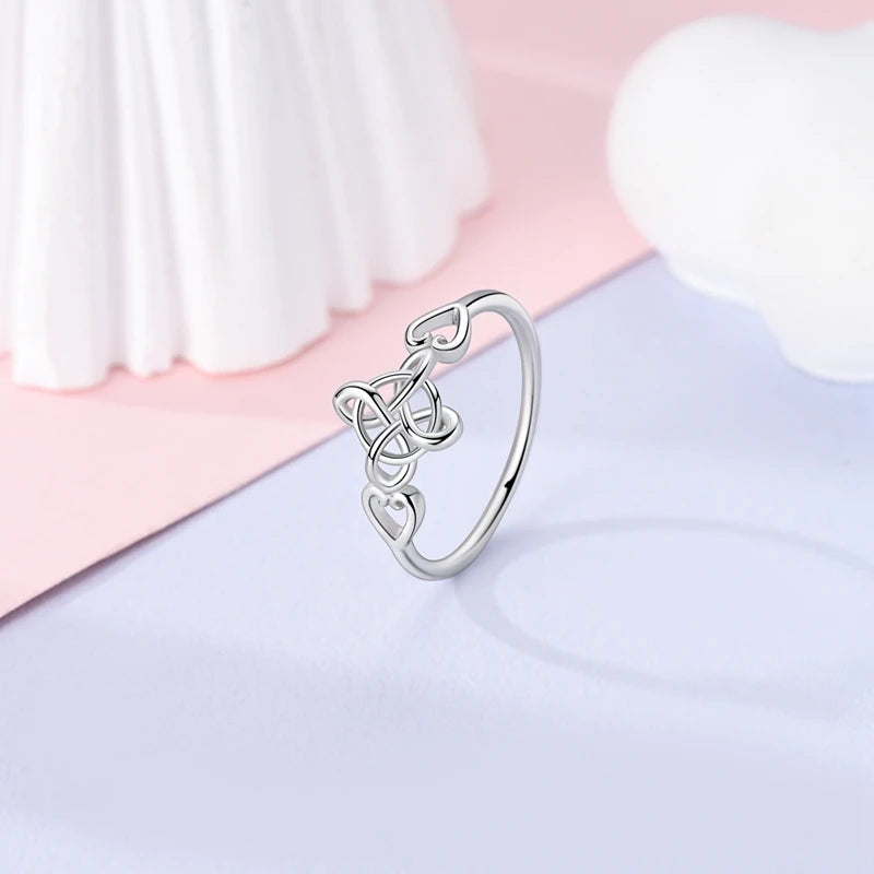 2024 925 Sterling Silver Plain Silver Ring Finger Infinite Symbol Rings Beaded For Women Original Luxury Fine Jewelry Gift Party