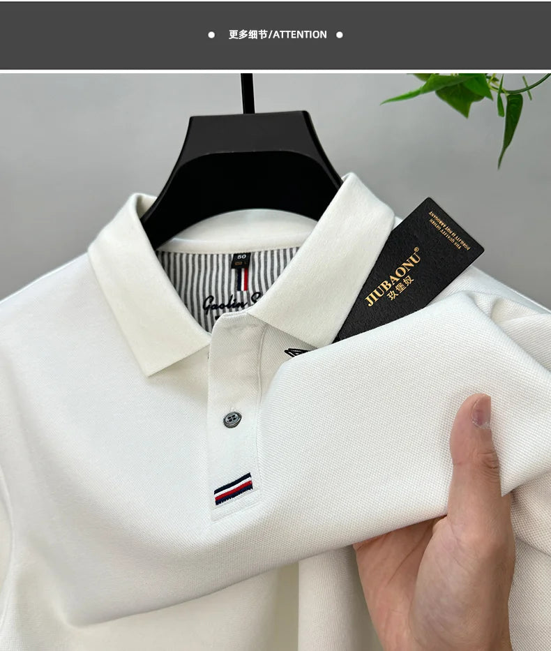 High Quality Designer New Polo Shirt Cotton Men's Embroidery Business Casual Autumn Long Sleeve T-shirt Fashion Lapel Luxury