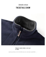 Winter Warm Fleece Jacket Men's Climbing Double Thickened Pocket Jacket Outdoor High Collar Windproof Ski Sweatshirt Coat Men