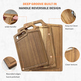 Leeseph Large Acacia Wood Cutting Board for Kitchen,Chopping Board with Juice Groove & Handle Hole for Meat Vegetables Cheese