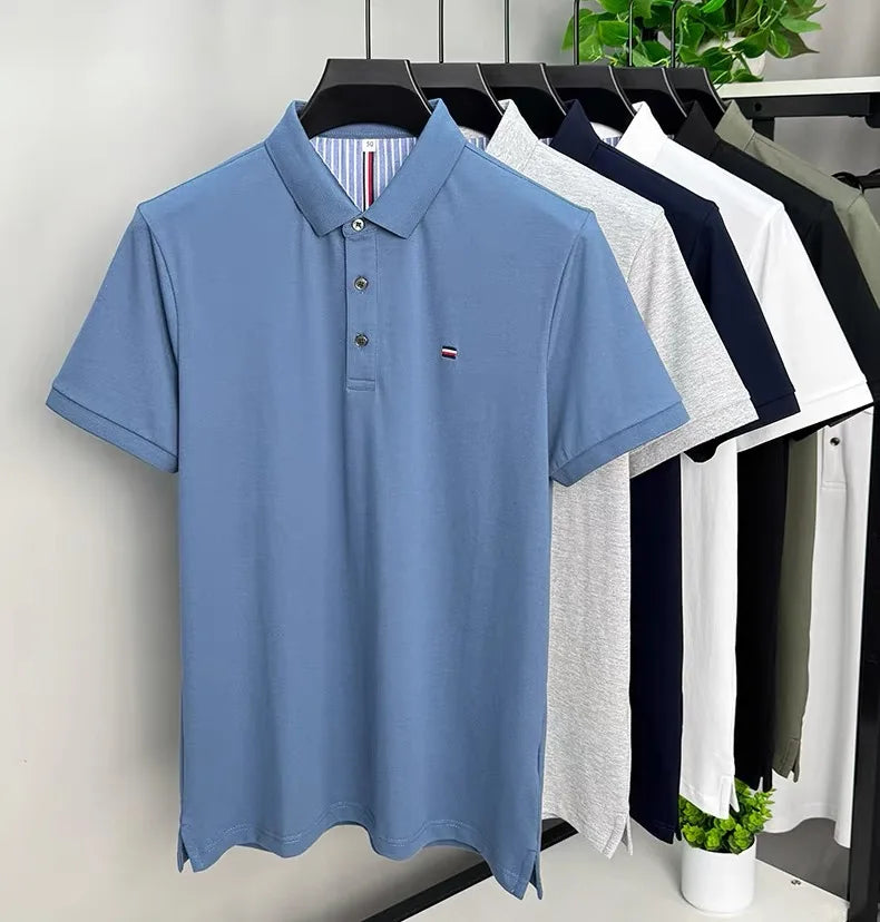 Men's Ice Silk Embroidered Polo Shirt