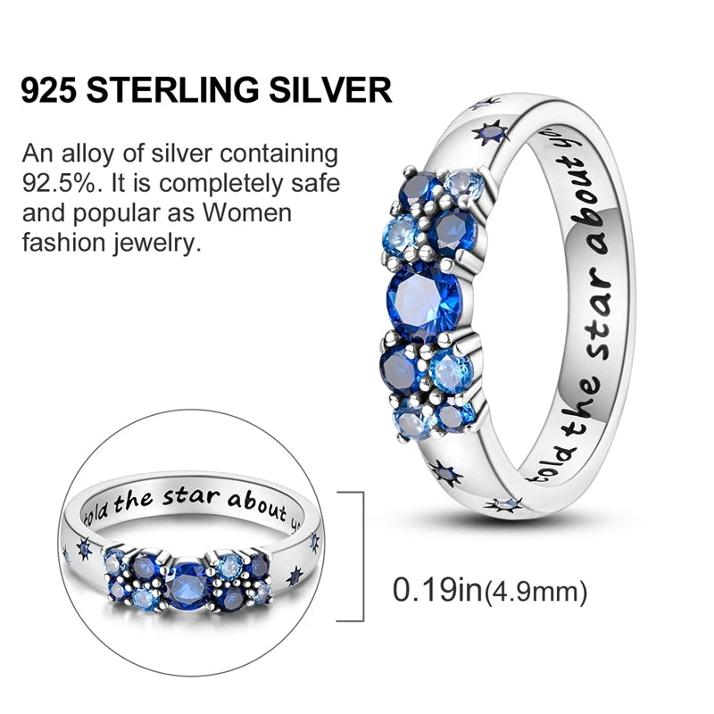 2024 925 Sterling Silver Blue Evil Eyes Ring Original Design Zircon Finger Rings For Women High Quality Wedding Jewelry Gift