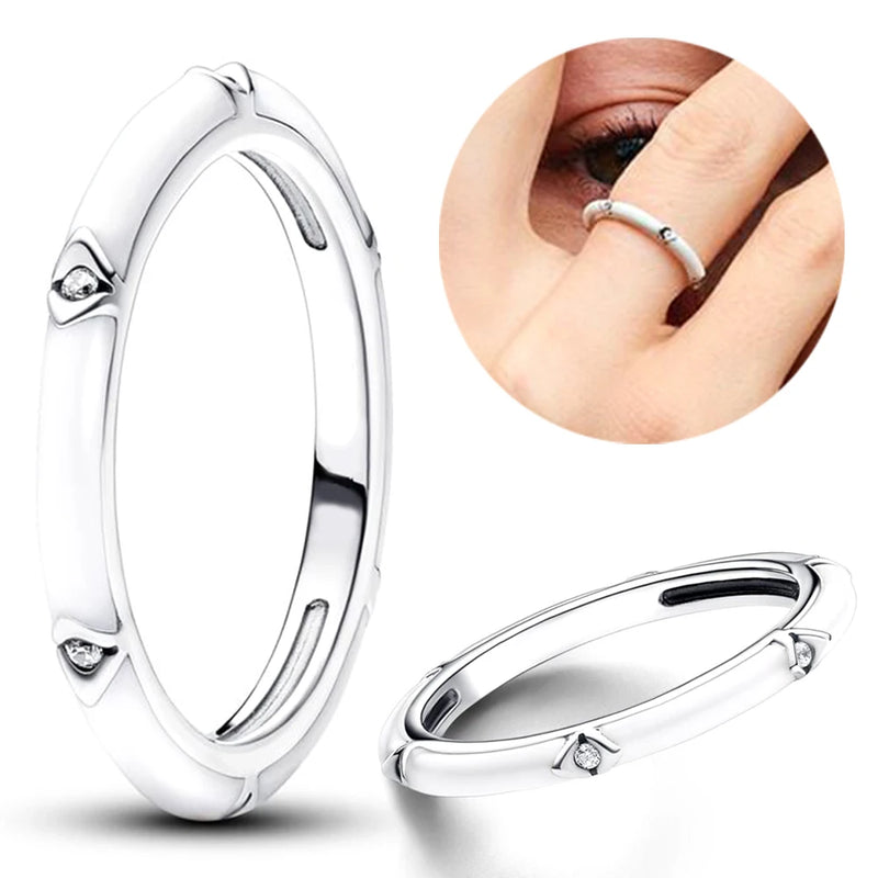 New 925 Sterling Silver Rings Stackable Infinite Heart Daisy Flower for Women Original Silver 925 Wedding Ring Jewelry Gift