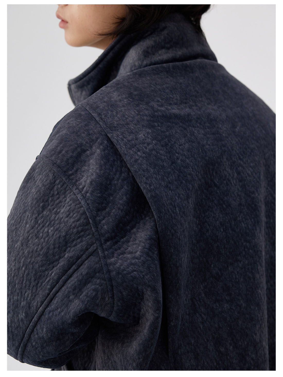 Mens Thick Solid-Color Wool Jacket Short Padded Coat